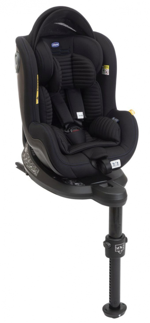 Seat2Fit I-Size Air Chicco 45-105 cm 0–18 kg tyłem do 4 lat obrotowy fotelik samochodowy - Black Air