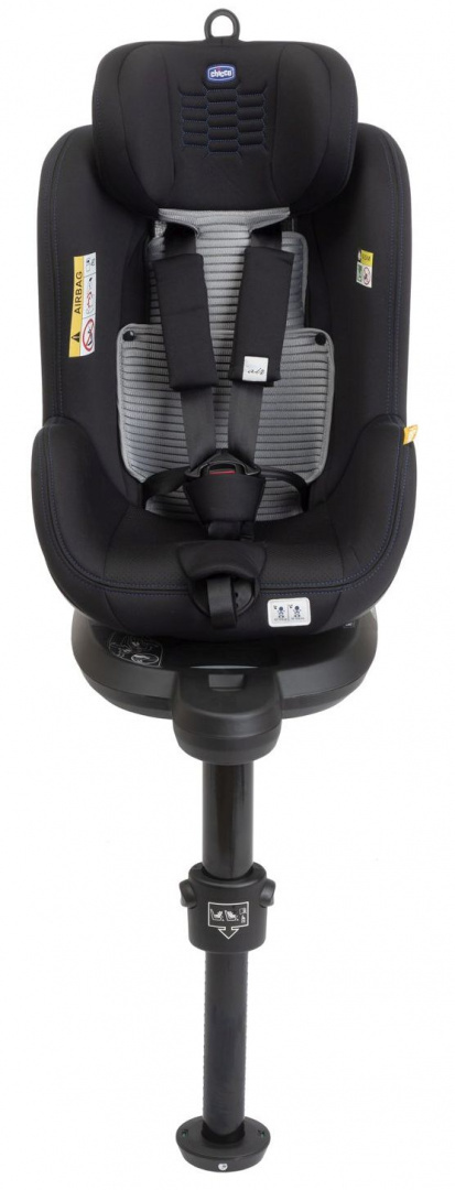 Seat2Fit I-Size Air Chicco 45-105 cm 0–18 kg tyłem do 4 lat obrotowy fotelik samochodowy - Black Air