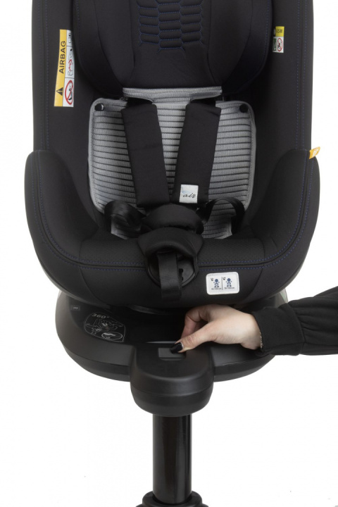 Seat2Fit I-Size Air Chicco 45-105 cm 0–18 kg tyłem do 4 lat obrotowy fotelik samochodowy - Black Air