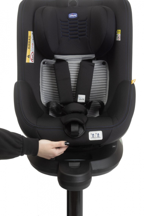 Seat2Fit I-Size Air Chicco 45-105 cm 0–18 kg tyłem do 4 lat obrotowy fotelik samochodowy - Black Air