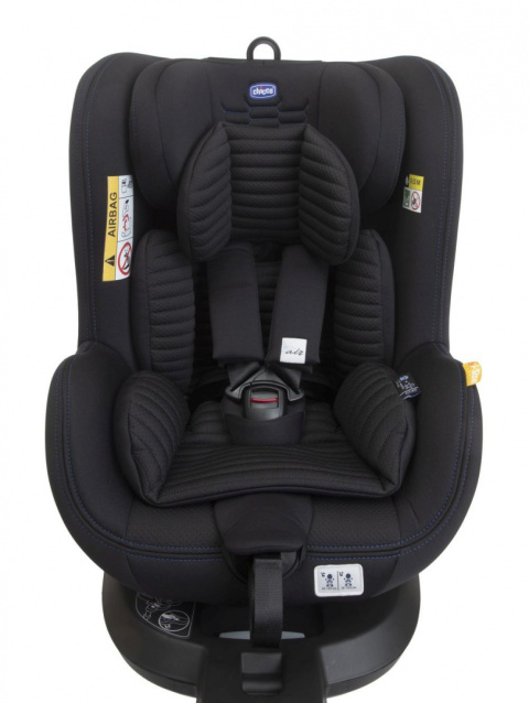 Seat2Fit I-Size Air Chicco 45-105 cm 0–18 kg tyłem do 4 lat obrotowy fotelik samochodowy - Black Air
