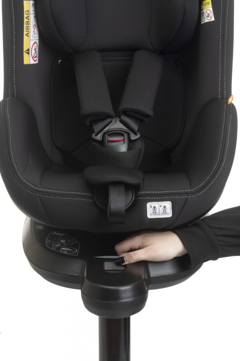 Seat2Fit I-Size Air Chicco 45-105 cm 0–18 kg tyłem do 4 lat obrotowy fotelik samochodowy - Black Air