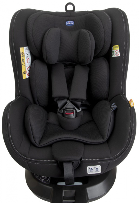 Seat2Fit I-Size Air Chicco 45-105 cm 0–18 kg tyłem do 4 lat obrotowy fotelik samochodowy - Black Air