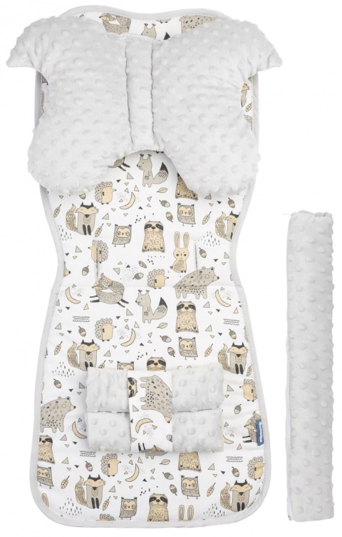 Sensillo Wkładka Deluxe Minky do wózka - LEŚNA FERAJNA