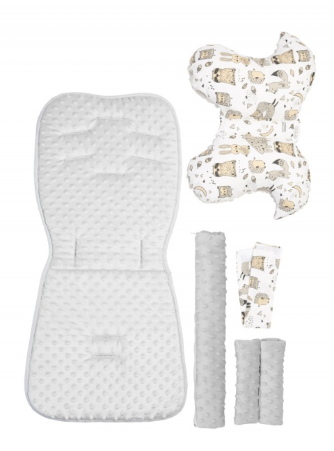 Sensillo Wkładka Deluxe Minky do wózka - LEŚNA FERAJNA