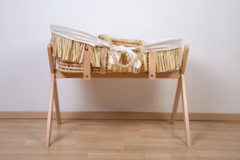 Childhome Kosz mojżesza Boho z materacykiem + Pokrowiec Jersey Off white