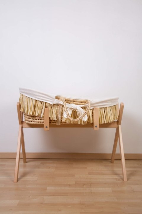 Childhome Kosz mojżesza Boho z materacykiem + Pokrowiec Jersey Off white
