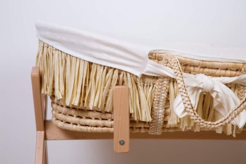 Childhome Kosz mojżesza Boho z materacykiem + Pokrowiec Jersey Off white