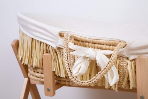 Childhome Kosz mojżesza Boho z materacykiem + Pokrowiec Jersey Off white