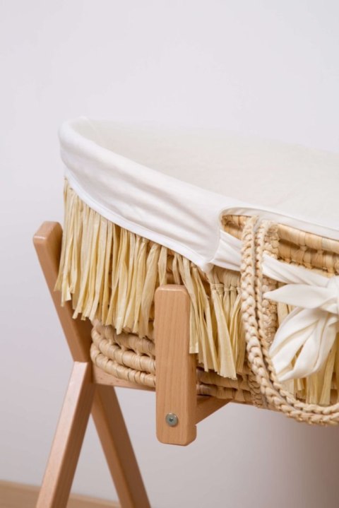 Childhome Kosz mojżesza Boho z materacykiem + Pokrowiec Jersey Off white