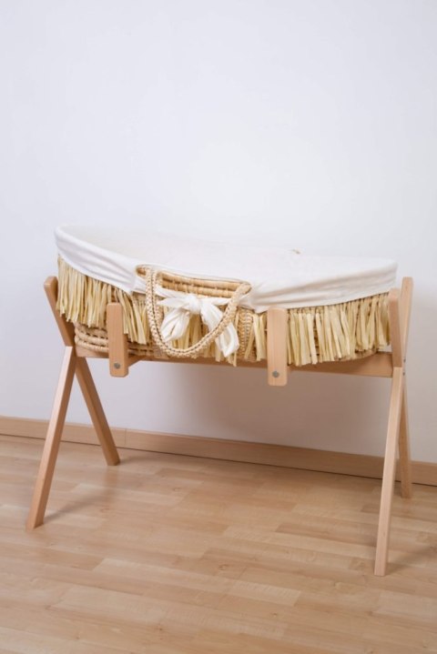 Childhome Kosz mojżesza Boho z materacykiem + Pokrowiec Jersey Off white