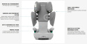 Transformer iPlus iSize IsoFix Concord 15-36 kg lub 100cm do 150cm 3-12 lat fotelik samochodowy - Cloud Gray