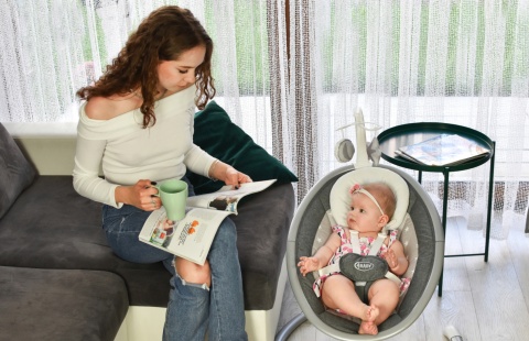 4Baby GRACE Huśtawka leżaczek 360° GREY