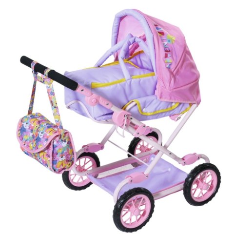 Baby Born Różowy Wózek dla Lalki z Torbą na Akcesoria i Nosidełkiem