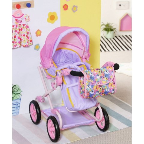 Baby Born Różowy Wózek dla Lalki z Torbą na Akcesoria i Nosidełkiem