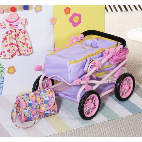 Baby Born Różowy Wózek dla Lalki z Torbą na Akcesoria i Nosidełkiem