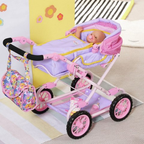 Baby Born Różowy Wózek dla Lalki z Torbą na Akcesoria i Nosidełkiem