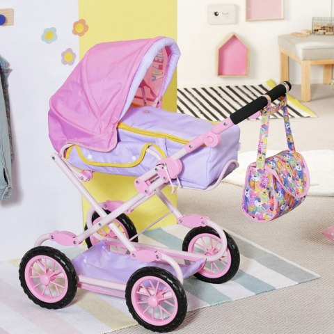 Baby Born Różowy Wózek dla Lalki z Torbą na Akcesoria i Nosidełkiem