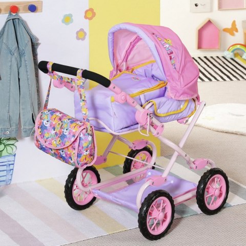 Baby Born Różowy Wózek dla Lalki z Torbą na Akcesoria i Nosidełkiem