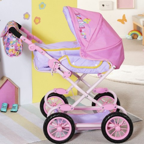 Baby Born Różowy Wózek dla Lalki z Torbą na Akcesoria i Nosidełkiem