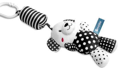 Black&White Pluszowa przytulanka zawieszka maskotka do wózka 0+ Sensillo - MIŚ