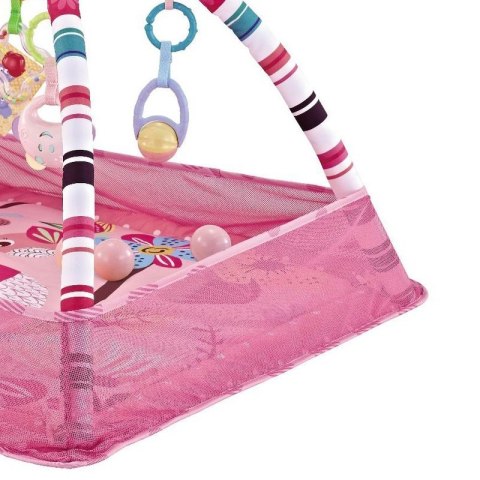 Mata Edukacyjna z pałąkami Basen z piłeczkami różowa