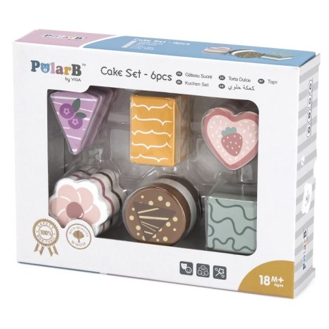 VIGA PolarB Drewniane Ciasteczka Zestaw 6 szt.