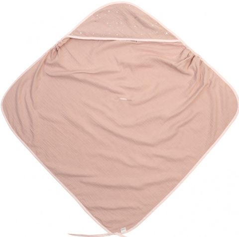 Sensillo Otulacz muślinowy do fotelika 75x75 - BRUDNY RÓŻ GWIAZDKI