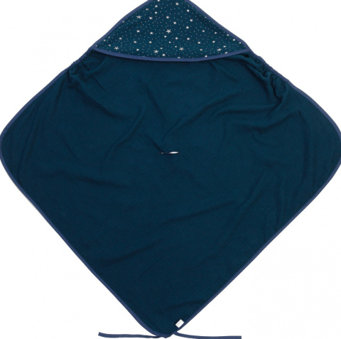 Sensillo Otulacz muślinowy do fotelika 75x75 - GRANATOWY GWIAZDKI