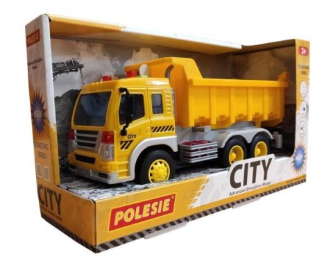 Polesie 86204 "City" samochód - wywrotka inercyjny żółty (ze światłem i dźwiękiem) w pudełku
