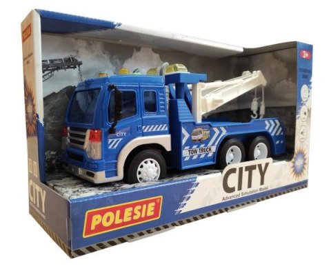Polesie 86525 "City" samochód ewakuator, inercyjny niebieski (ze światłem i dźwiękiem) w pudełku