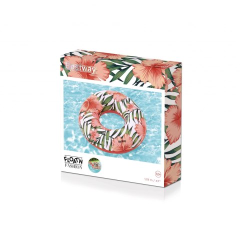 Bestway 36237 KOŁO DO PŁYWANIA KWIATY 119cm RÓŻOWE