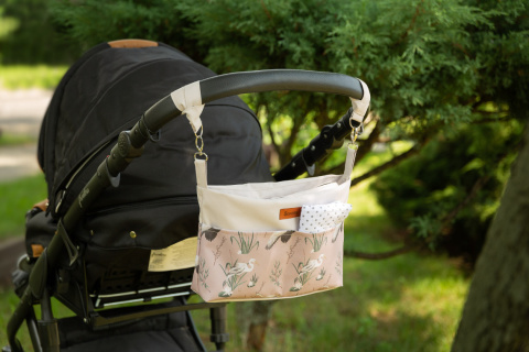 SENSILLO organizer do wózka - RÓŻOWY ŻURAWIE