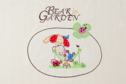GLUCK Pościel haftowana Bear in Garden 3 el. 604EK