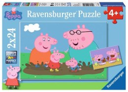 Puzzle 2x24el Peppa - Zabawa w błocie 090822 RAVENSBURGER