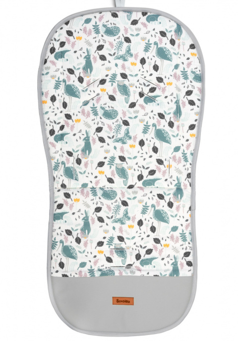 Sensillo Kolorowa Wkładka Velvet do wózka - SZARY ZWIERZĄTKA