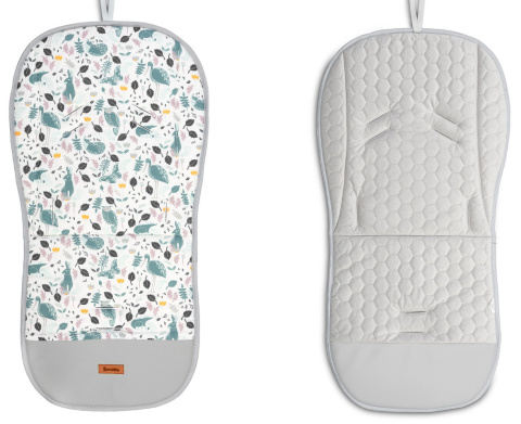 Sensillo Kolorowa Wkładka Velvet do wózka - SZARY ZWIERZĄTKA