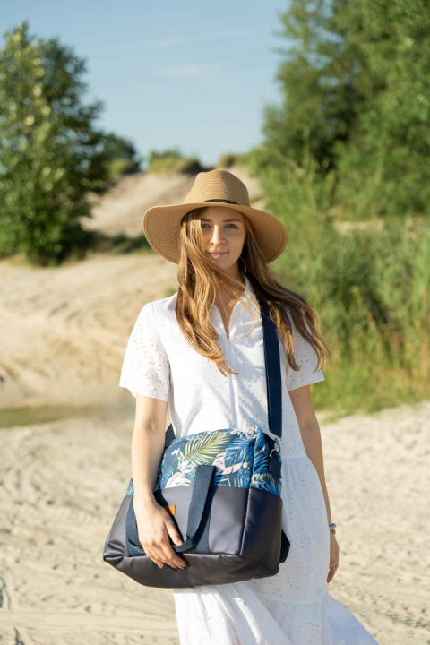 Torba do wózka z ekoskórą Sensillo - GRANATOWY LISKI