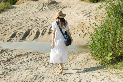Torba do wózka z ekoskórą Sensillo - GRANATOWY LISKI
