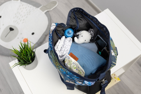 Torba do wózka z ekoskórą Sensillo - GRANATOWY LISKI