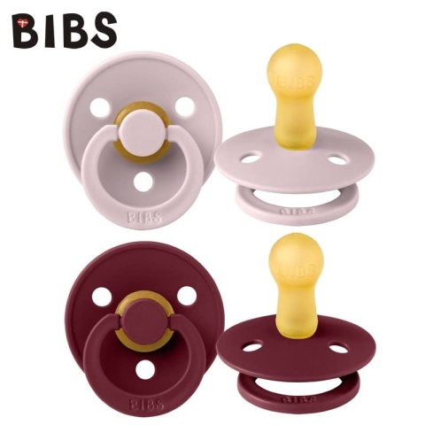 BIBS COLOUR 2-PACK PINK PLUM & ELDERBERRY M Smoczek uspokajający kauczuk Hevea