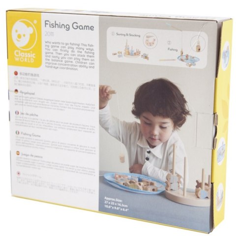 CLASSIC WORLD Drewniana Gra Łowienie Rybek Zestaw 2 Wędki 24 el.