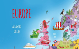 Mapa Europy Naklejka ścienna firmy TULOKO