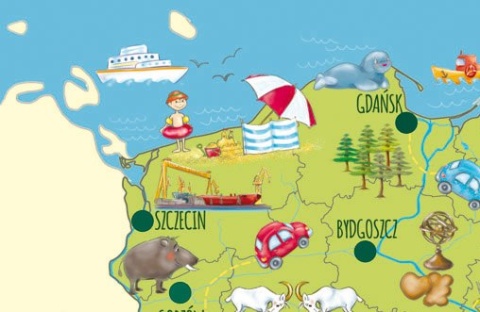 Mapa Polski Naklejka ścienna firmy TULOKO