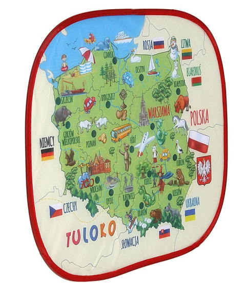 Osłonka przeciwsłoneczna z mapą Polski TULOKO