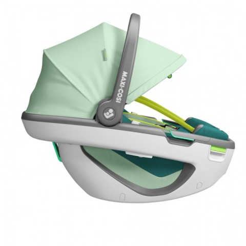 CORAL Maxi-Cosi + Śpiworek za 1zł, fotelik samochodowy I-Size do 75cm 0-12kg - Neo Green