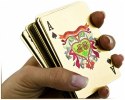 Karty do gry pokera plastikowe złote w ozdobnej szkatułce