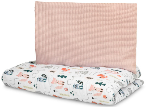 Sensillo Pościel 2-elementowa Wafel 100x135cm - LISKI RÓŻOWY