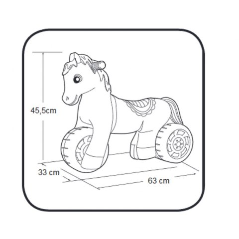 FEBER Jeździk Rowerek Biegowy Brązowy Konik na Szerokich Kołach