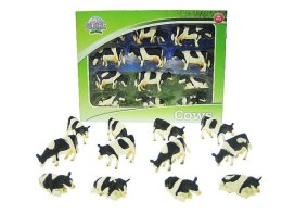 Zwierzęta domowe, krowa czarno-biała komplet x12szt cena za 12szt 571929